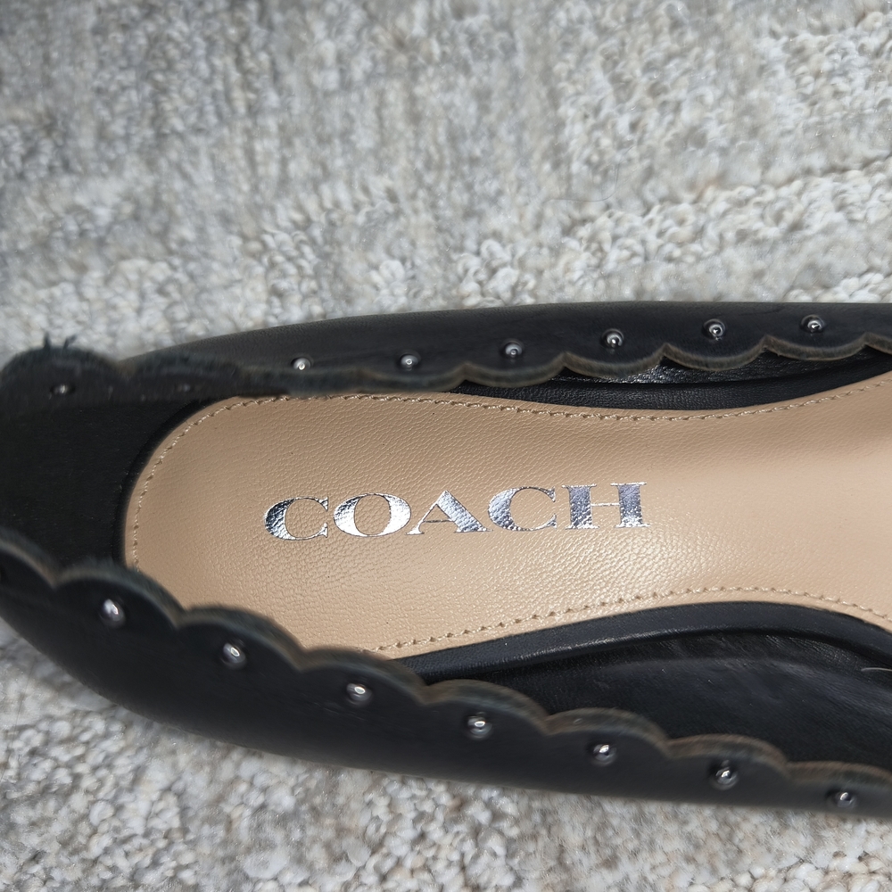 Coach Jill Women's Shoes Size 5 Leather Ballets Black Flats Classic - Picture 8 of 10